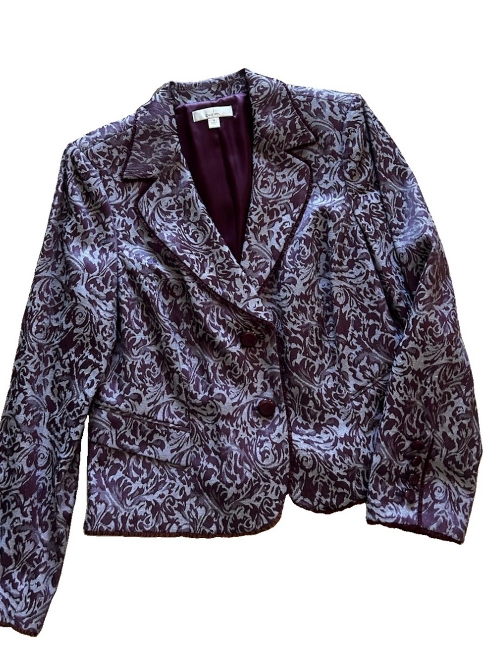 Caslon Purple Brocade Floral Blazer Jacket